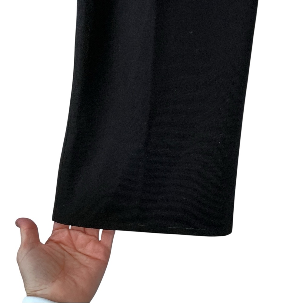 Vintage Exclusively Misook Straight Leg Knit Pull-On Pants High Rise Black Sz LP - Picture 5 of 8